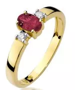 Pierścionek Bonore Crystal Trebaselegheze złota próby 585 z rubinem 0,6 ct