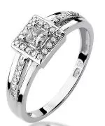Pierścionek Bonore Crystal Davagnaz białego złota próby 585 z diamentem 0,15 ct