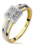 Pierścionek Bonore Crystal Bagnariaze złota próby 585 z diamentem 0,15 ct