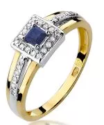 Pierścionek Bonore Crystal Cavriagoze złota próby 585 z szafirem 0,2 ct