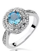 Pierścionek Bonore Crystal Segonzanoz białego złota próby 585 z topazem 0,8 ct