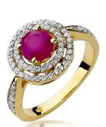 Pierścionek Bonore Crystal Villamarzanaze złota próby 585 z rubinem 1,2 ct