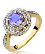Pierścionek Bonore Crystal Pollenzaze złota próby 585 z tanzanitem 0,7 ct