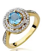 Pierścionek Bonore Crystal Fano Adrianoze złota próby 585 z topazem 0,8 ct