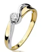Pierścionek Bonore Elegant Malgessoze złota próby 585 z diamentem 0,15 ct