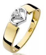 Pierścionek Bonore Love Borgo Ticinoze złota próby 585 z diamentem 0,04 ct