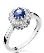 Pierścionek Bonore Crystal Busseroz białego złota próby 585 z tanzanitem 0,5 ct
