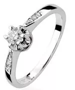 Pierścionek Bonore Crystal Siracusaz białego złota próby 585 z diamentem 0,2 ct