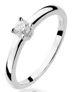 Pierścionek Bonore Elegant Taorminaz białego złota próby 585 z diamentem 0,2 ct