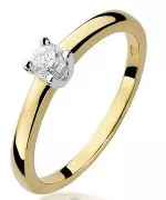 Pierścionek Bonore Elegant Samolacoze złota próby 585 z diamentem 0,2 ct