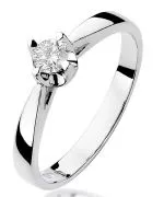 Pierścionek Bonore Elegant Veneticoz białego złota próby 585 z diamentem 0,2 ct