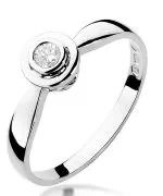Pierścionek Bonore Simple Trivignoz białego złota próby 585 z diamentem 0,1 ct