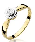 Pierścionek Bonore Simple Intragnaze złota próby 585 z diamentem 0,1 ct