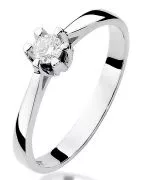 Pierścionek Bonore Simple Cotroneiz białego złota próby 585 z diamentem 0,12 ct