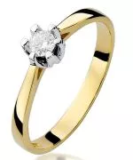 Pierścionek Bonore Simple Sangianoze złota próby 585 z diamentem 0,12 ct