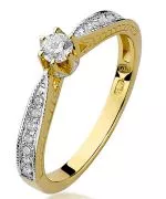 Pierścionek Bonore Crystal Manerbioze złota próby 585 z diamentem 0,15 ct