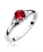 Pierścionek Bonore ze Złota próby 585 z granatem 0,6 ct