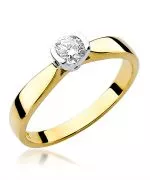 Pierścionek Bonore ze Złota próby 585 z diamentem 0,25 ct