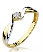Pierścionek Bonore Midnight Ceresetoze złota próby 585 z diamentem 0,08 ct