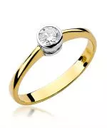 Pierścionek Bonore ze Złota próby 585 z diamentem 0,25 ct