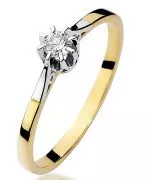 Pierścionek Bonore Simple Gamaleroze złota próby 585 z diamentem 0,08 ct