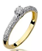 Pierścionek Bonore Crystal Olmenetaze złota próby 585 z diamentem 0,15 ct
