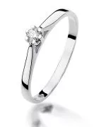 Pierścionek Bonore Simple Bernaldaz białego złota próby 585 z diamentem 0,09 ct