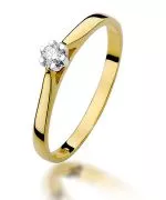 Pierścionek Bonore Simple Massiolaze złota próby 585 z diamentem 0,09 ct