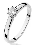Pierścionek Bonore Elegant Comitiniz białego złota próby 585 z diamentem 0,2 ct