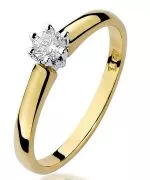 Pierścionek Bonore Elegant Valfurvaze złota próby 585 z diamentem 0,2 ct