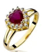 Pierścionek Bonore Crystal Fontanellatoze złota próby 585 z rubinem 1,1 ct