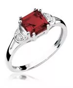 Pierścionek Bonore ze Złota próby 585 z granatem 1,3 ct
