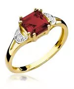 Pierścionek Bonore ze Złota próby 585 z granatem 1,3 ct