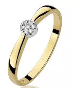 Pierścionek Bonore Simple Acceglioze złota próby 585 z diamentem 0,04 ct
