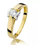 Pierścionek Bonore Elegant Canevinoze złota próby 585 z diamentem 0,3 ct