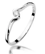 Pierścionek Bonore Simple Policoroz białego złota próby 585 z diamentem 0,09 ct
