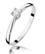 Pierścionek Bonore Simple Scandalez białego złota próby 585 z diamentem 0,15 ct