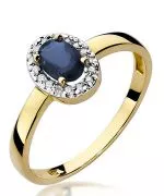 Pierścionek Bonore Crystal Ravarinoze złota próby 585 z szafirem 0,7 ct