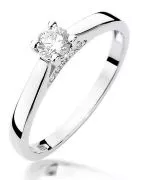 Pierścionek Bonore Elegant Gorretoz białego złota próby 585 z diamentem 0,25 ct