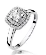 Pierścionek Bonore Crystal Ussassaiz białego złota próby 585 z diamentem 0,3 ct