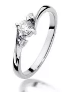 Pierścionek Bonore Elegant Lorsicaz białego złota próby 585 z diamentem 0,25 ct