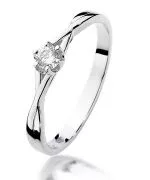 Pierścionek Bonore Simple Fabriziaz białego złota próby 585 z diamentem 0,12 ct