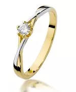 Pierścionek Bonore Simple Bregnanoze złota próby 585 z diamentem 0,12 ct