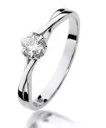 Pierścionek Bonore Elegant Seborgaz białego złota próby 585 z diamentem 0,23 ct