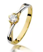 Pierścionek Bonore Elegant Piazzoloze złota próby 585 z diamentem 0,23 ct