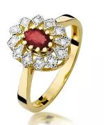 Pierścionek Bonore Crystal Lama Mocognoze złota próby 585 z rubinem 0,6 ct