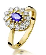 Pierścionek Bonore Blossom Smerilloze złota próby 585 z tanzanitem 0,4 ct