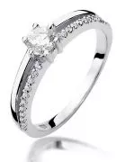 Pierścionek Bonore Crystal Cuglieriz białego złota próby 585 z diamentem 0,3 ct