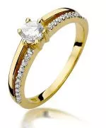 Pierścionek Bonore Crystal Soresinaze złota próby 585 z diamentem 0,3 ct