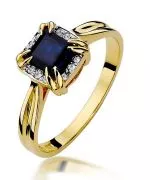 Pierścionek Bonore Elegant Argelatoze złota próby 585 z szafirem 0,7 ct